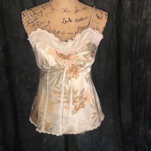 Cream color floral print camisole